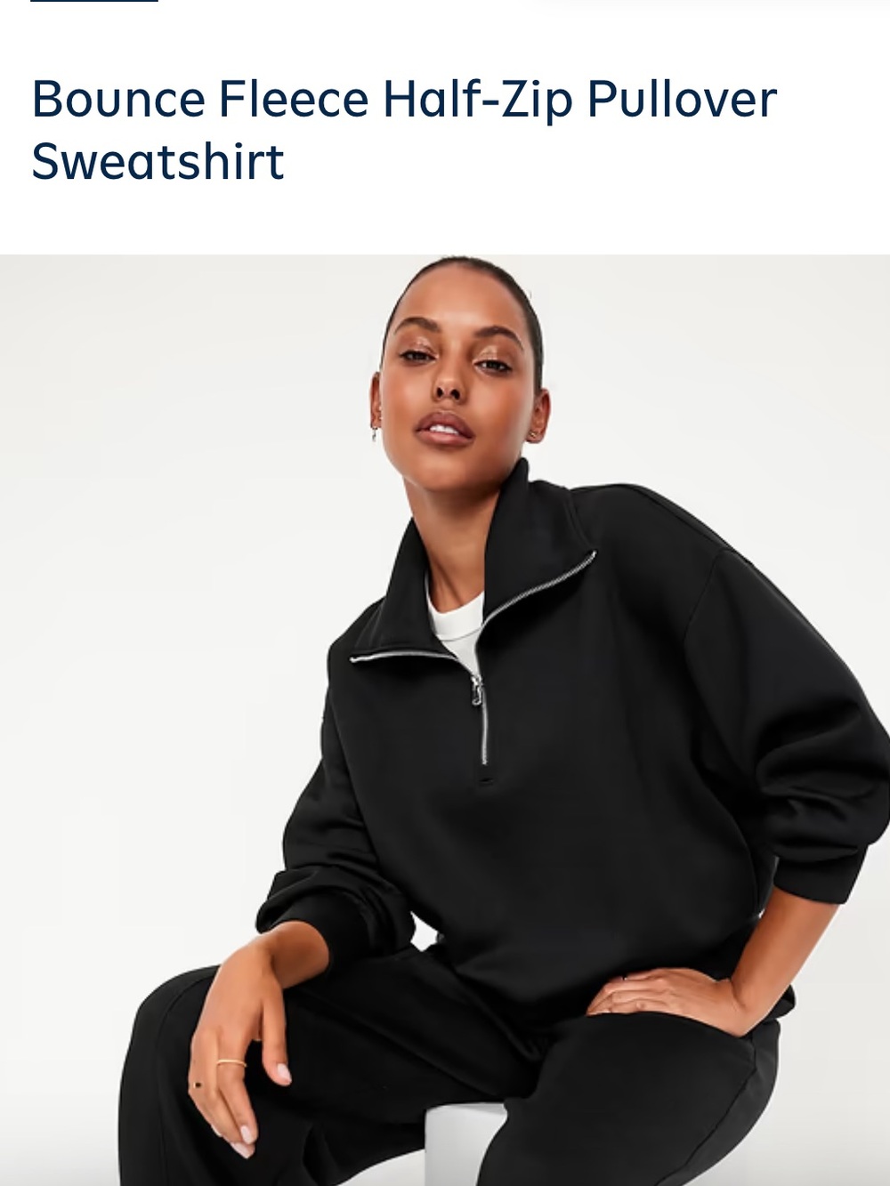 Old Navy Black Bounce Fleece Half-Zip Pullover